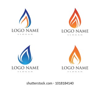Fire flame Logo Template vector icon Oil, gas and energy logo concept