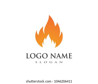 Fire flame Logo Template vector icon Oil, gas and energy logo concept