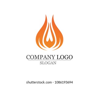 Fire flame Logo Template vector icon Oil, gas and energy logo concept