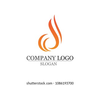 Fire flame Logo Template vector icon Oil, gas and energy logo concept