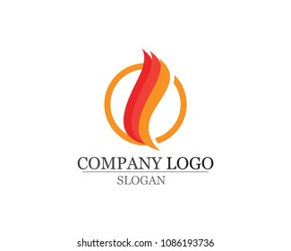 Fire flame Logo Template vector icon Oil, gas and energy logo concept