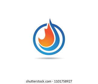 Fire flame Logo Template vector icon Oil, gas and energy logo concept