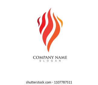 Fire flame Logo Template vector icon Oil, gas and energy logo concept
