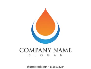 Fire flame Logo Template vector icon Oil, gas and energy logo concept