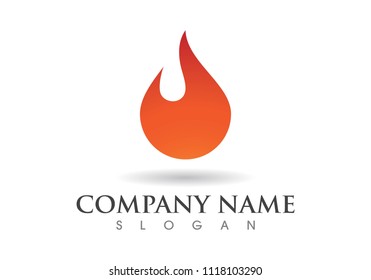 Fire flame Logo Template vector icon Oil, gas and energy logo concept