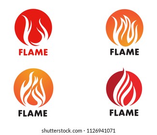 Fire flame Logo Template vector icon Oil, gas and energy logo concept
