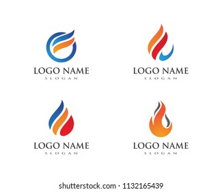 Fire flame Logo Template vector icon Oil, gas and energy logo concept