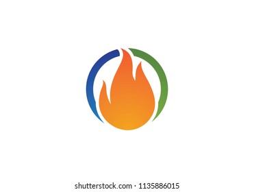 Fire flame Logo Template vector icon Oil, gas and energy logo concept