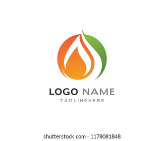 Fire flame Logo Template vector icon Oil, gas and energy logo concept