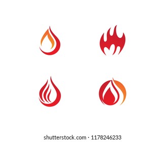 Fire flame Logo Template vector icon Oil, gas and energy logo concept