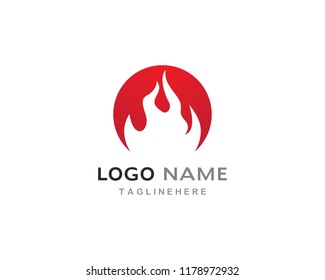 Fire flame Logo Template vector icon Oil, gas and energy logo concept