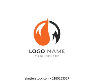 Fire flame Logo Template vector icon Oil, gas and energy logo concept