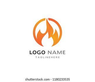 Fire flame Logo Template vector icon Oil, gas and energy logo concept