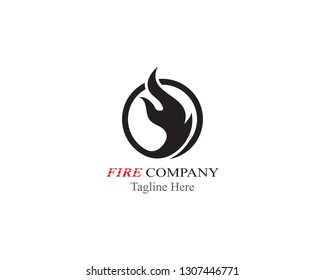 Fire flame logo template vector black