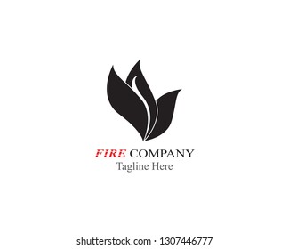 Fire flame logo template vector black