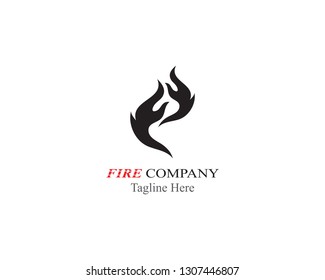 Fire flame logo template vector black