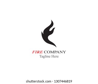 Fire flame logo template vector black