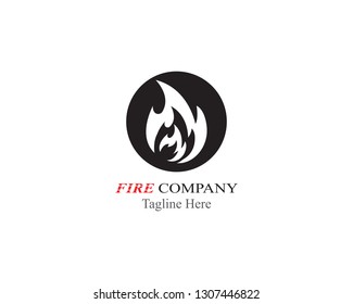 Fire flame logo template vector black