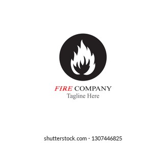 Fire flame logo template vector black