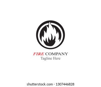 Fire flame logo template vector black