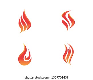 Fire flame Logo Template vector icon Oil, gas and energy logo concept