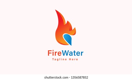 Fire flame Logo Template vector icon Oil, gas and energy logo concept - Vector