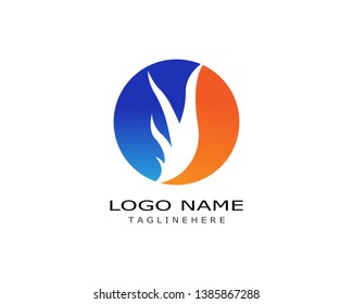 Fire flame Logo Template vector icon Oil,gas and energy logo concept - Vector