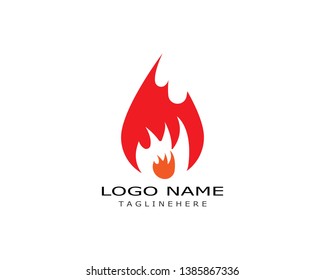 Fire flame Logo Template vector icon Oil,gas and energy logo concept - Vector