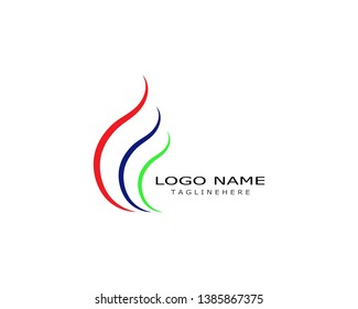 Fire flame Logo Template vector icon Oil,gas and energy logo concept - Vector