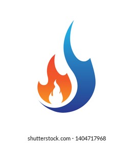 Fire flame Logo Template vector icon Oil, gas and energy logo concept