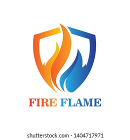Fire flame Logo Template vector icon Oil, gas and energy logo concept