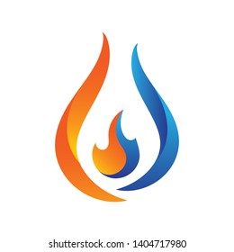 Fire flame Logo Template vector icon Oil, gas and energy logo concept