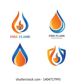 Fire flame Logo Template vector icon Oil, gas and energy logo concept