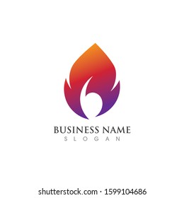 Fire flame Logo Template vector icon Oil, gas and energy logo concept