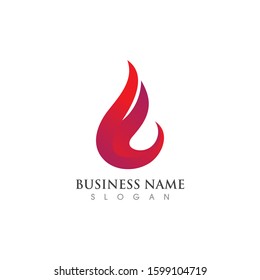 Fire flame Logo Template vector icon Oil, gas and energy logo concept