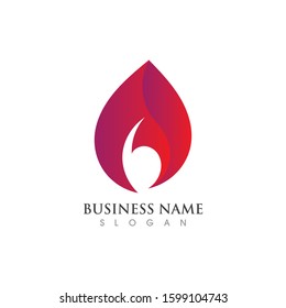 Fire flame Logo Template vector icon Oil, gas and energy logo concept