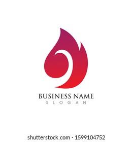 Fire flame Logo Template vector icon Oil, gas and energy logo concept