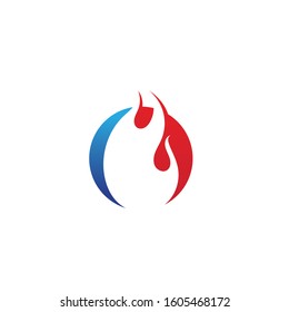 Fire flame Logo Template vector icon Oil, gas and energy logo concept