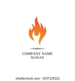 Fire flame Logo Template vector icon Oil, gas and energy logo concept