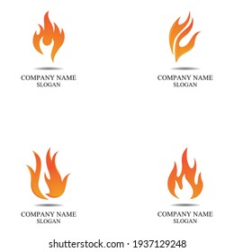 Fire flame Logo Template vector icon Oil, gas and energy logo concept