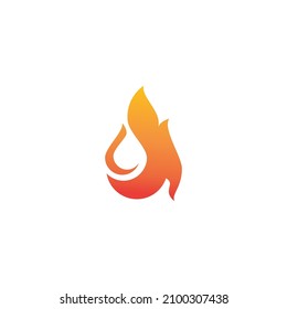 Fire flame Logo Template vector icon Oil, gas and energy logo concept