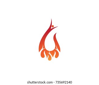 Fire flame Logo Template vector icon Oil, gas and energy logo concept