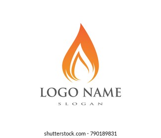 Fire flame Logo Template vector icon Oil, gas and energy logo concept