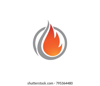 Fire flame Logo Template vector icon Oil, gas and energy logo concept