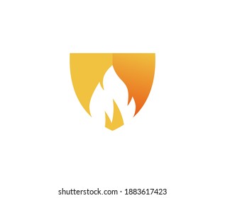 Fire flame logo vector icon 