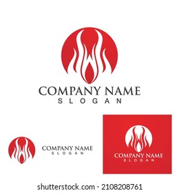 Fire with flame  Logo  Vector icon illustration 