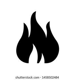 Fire flame logo vector illustration design template. Fire flame icon. Black icon isolated on white background. Fire flame silhouette. Simple icon.