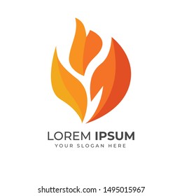 Fire Flame Logo Vector Illustration Icon on White Background