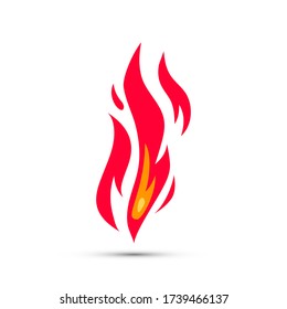 Logo de la llama de fuego. plantilla de diseño de ilustración vectorial. Ilustración de las llamas de fuego del vector aislado. Simple ilustración vectorial del fuego en estilo plano.