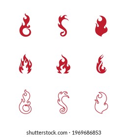 Plantilla de diseño de ilustración vectorial del logotipo de llama de fuego